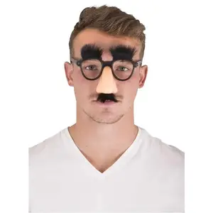 Comparateur de prix : RueDeLaFete Lunettes plastique Groucho, Nez, moustache et sourcils poilus