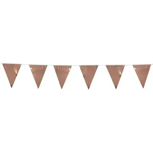 Comparateur de prix : RueDeLaFete Guirlande métal flammes fanions Rose Gold, 3,60 mètres FETE-41182