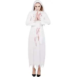 Déguisement adulte nonne blanche sanglante femme RE44377 pas cher
