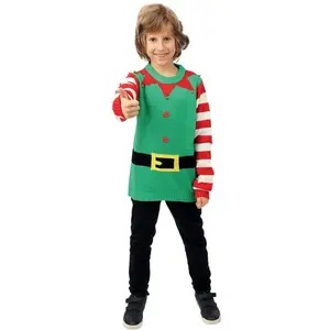 RueDeLaFete Pull de Noël enfant Elfe, taille 4/6 ans pas cher