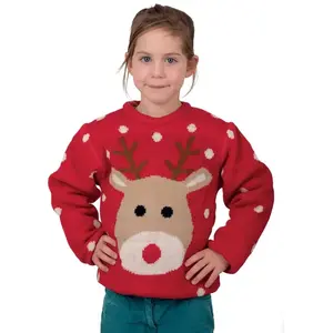 Motomo Pull Renne de Noël pour enfant fille ou garçon, taille 5 à 6 ans (x1) REF/48130 pas cher