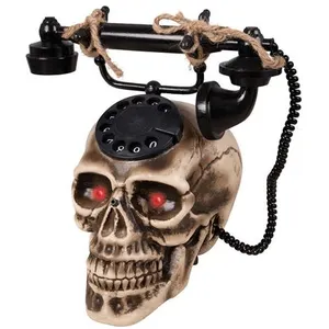 Comparateur de prix : téléphone tête de mort sonore lumineux 22x25cm noir - ptitclown 38629