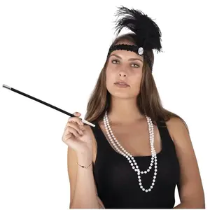 Comparateur de prix : RueDeLaFete Set charleston bandeau, collier et fume cigarette