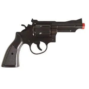 RueDeLaFete Revolver, plastique noir 22cm pas cher