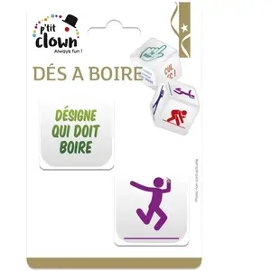Comparateur de prix : Jeu de 2 dés à boire (x1) REF/52013 ptit clown
