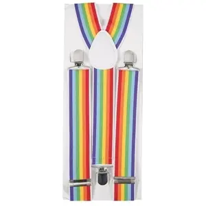 Bretelles Rayées Multicolores de Clown pas cher