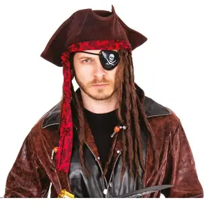 Comparateur de prix : Chapeau adulte de pirate avec dreadlocks FETE-10211
