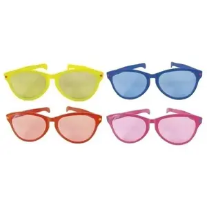 Comparateur de prix : Lunettes Géantes en Plastique Jaune - Verre à l'Unité