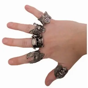 Comparateur de prix : RueDeLaFete Bague de biker, métal argenté