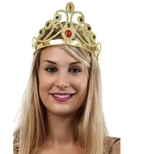 Comparateur de prix : Couronne de reine or et pierres en couleurs FETE-10033