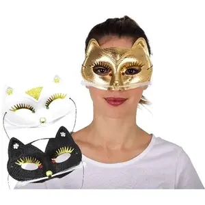 Loup tissu Chat fantaisie avec moustache (x1)
