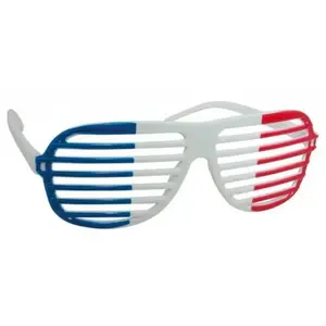 Lunettes à barreaux tricolores France bleu, blanc, rouge FETE-10130 pas cher