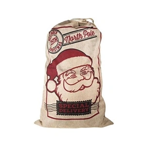 Comparateur de prix : PTIT CLOWN Sac hotte du père Noël pour cadeaux 83cm (x1) REF/12976 Toile de jute