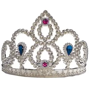 20 Diadème rigide argent avec pierres en couleurs - Pour enfant - Accessoire de princesse pas cher
