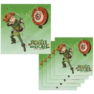 RueDeLaFete Sachet 6 Serviettes Robin des Bois™ 33x33 cm pas cher