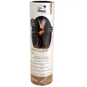Comparateur de prix : Bracelets lumineux - Tube de 100 - Couleurs assorties - Adulte - 20 cm