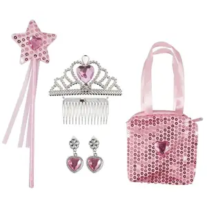Set accessoires de princesse rose - PTIT CLOWN - re80221 - Baguette, diadème, boucles d'oreille