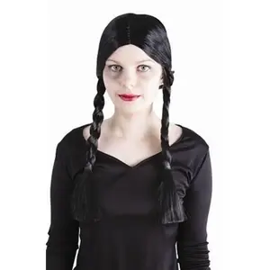 Perruque Gothique à deux tresses noires pas cher