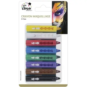 Crayon maquillage à l'eau 8 x 2 grs en multicolore REF/81087