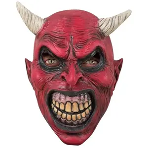 P'TIT Clown re82180, Masque adulte latex intégral Diable rouge