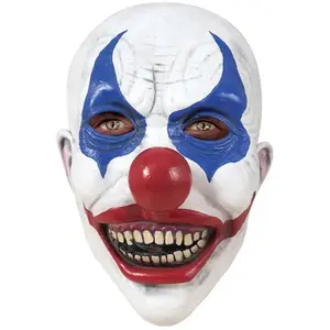 Masque de Clown Tueur - PTIT CLOWN - Latex Adulte - Yeux Bleus - Bouche Effrayante - Nez Rouge