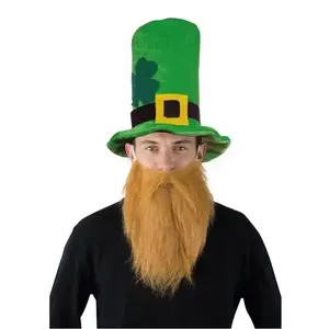 Comparateur de prix : PTITCLOWN Chapeau velours 59 cm Vert souple St Patrick + Barbe rousse FETE-73200