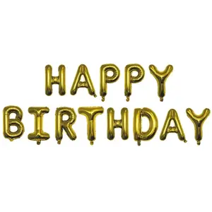 Ballons alu lettres Happy Birthday 30 cm