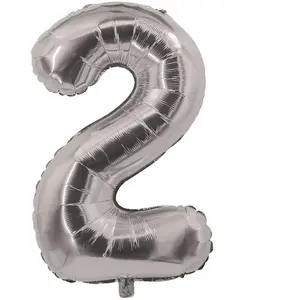 RueDeLaFete Ballon alu mylar 30cm CHIFFRE 2, Argent pas cher