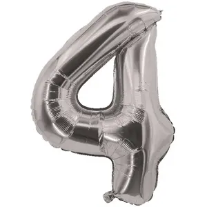 RueDeLaFete Ballon alu mylar 30cm CHIFFRE 4, Argent pas cher