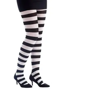 Comparateur de prix : Collants opaques rayés Blanc et Noir