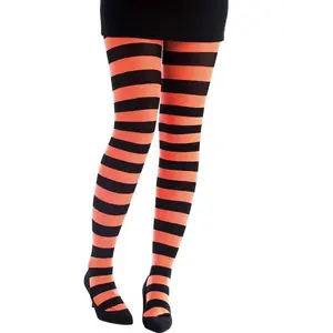Comparateur de prix : Collants opaques rayés Orange et Noir