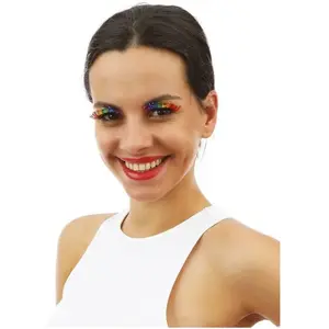 Comparateur de prix : Faux-cils - PTIT CLOWN - re23264 - Multicolore - Taille unique adulte - Brillants arc-en-ciel