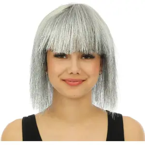 Perruque disco luxe argent