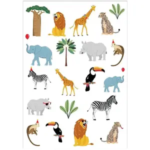 Comparateur de prix : Planche de tatouages Animaux de la Savane