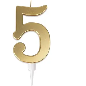 Comparateur de prix : Bougie anniversaire Géante OR chiffre 5