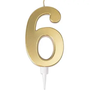 Comparateur de prix : Bougie anniversaire - PTIT CLOWN - Géante - Or - Chiffre 6