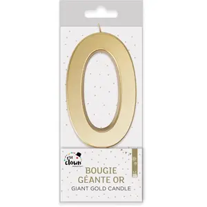 Comparateur de prix : Bougie anniversaire géante - PTIT CLOWN - Or - Chiffre 0 - 13 x 6 cm