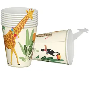 RueDeLaFete Lot de 8 gobelets Animaux de la Savane pas cher