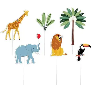 Comparateur de prix : Lot de 6 piques à gâteau Animaux de la Savane