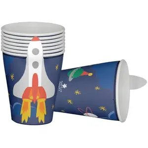 RueDeLaFete Lot de 8 gobelets Thème Espace pas cher