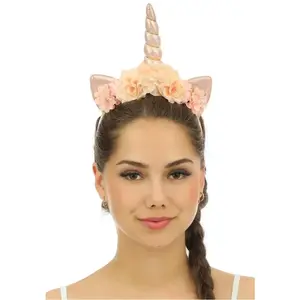 Comparateur de prix : Serre tête licorne avec ffleur rose