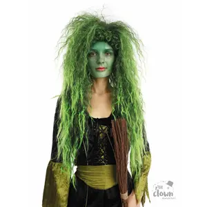 RueDeLaFete Perruque Sorcière - Vert