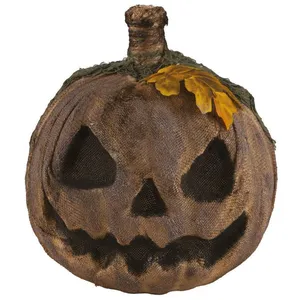 Comparateur de prix : PTIT CLOWN 1 Citrouille en toile de jute à poser 25cm REF/23029 Décoration Halloween
