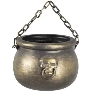 Comparateur de prix : P'TIT Clown re23016 - Chaudron de sorcière doré avec chaine 23 cm