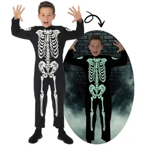 RueDeLaFete Déguisement squelette - phosphorescent - Enfant - 5/6 ans 23665PC pas cher
