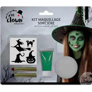 Comparateur de prix : Kit maquillage avec stickers sorcière/monstre vert