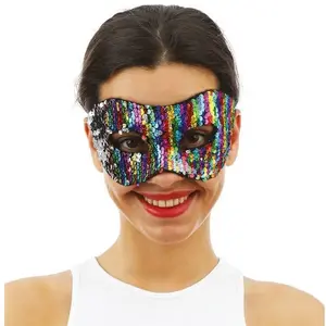 Comparateur de prix : Non communiqué masque loup sequin reversible multicolore adulte - générique 23389