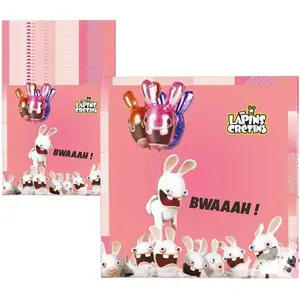RueDeLaFete Lot de 20 serviettes en papier Lapins Crétins pas cher