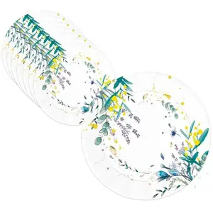 RueDeLaFete Lot de 8 assiettes champêtre 23cm pas cher