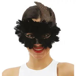 Comparateur de prix : Non communiqué masque loup plume corbeau clous steampunk adulte - générique 23373